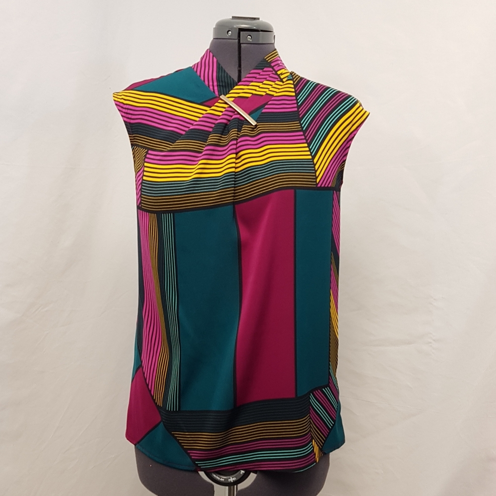 Worthington Multicolor Striped Sleeveless Top